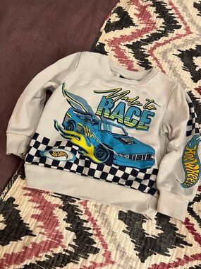 Hot Wheels Kids "Made to Race" Blue Graphic Sweatshirt